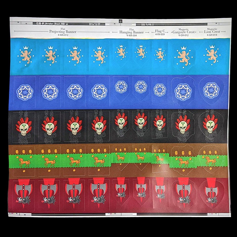 Heraldic Decal Sheet for Flags & Crests
