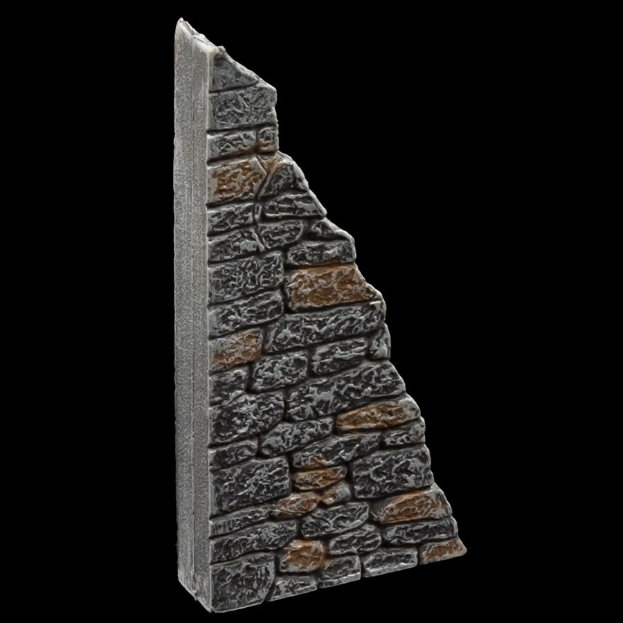 4-Part Ruined Fieldstone Wall - Left