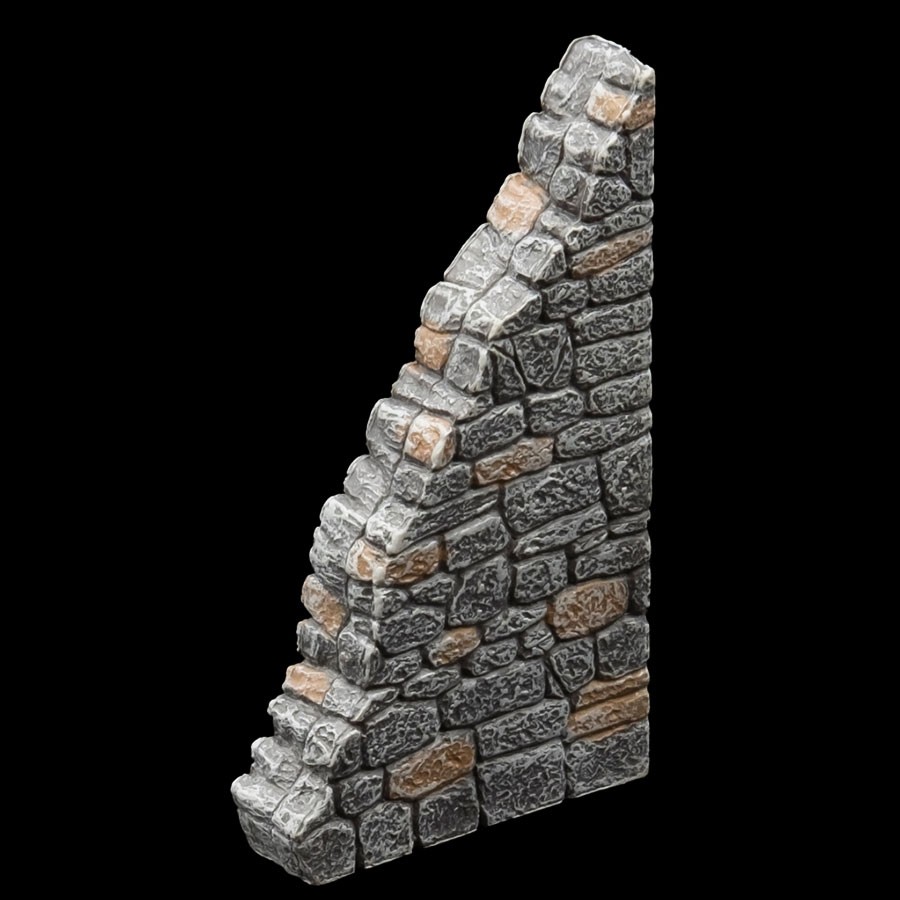 4-Part Ruined Fieldstone Wall - Right