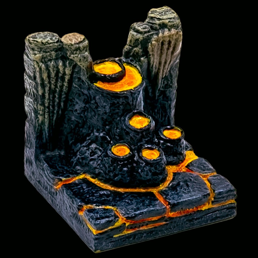 Straight Cavern Pools Wall - Lava