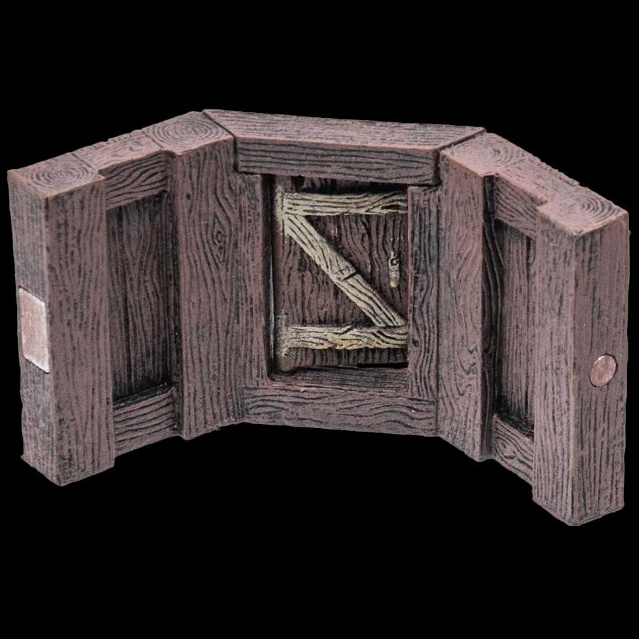 Freestanding Diagonal Wood Door Wall - Narrow Wood Door