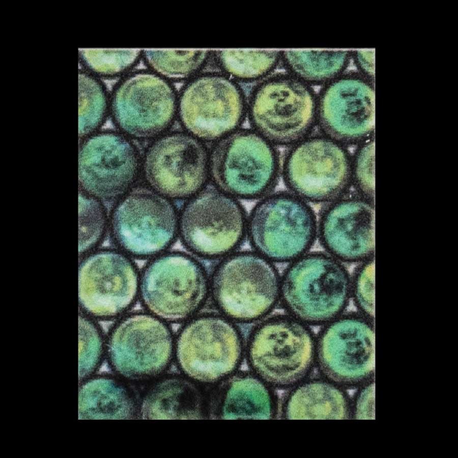 Narrow Green Circles Window Pane