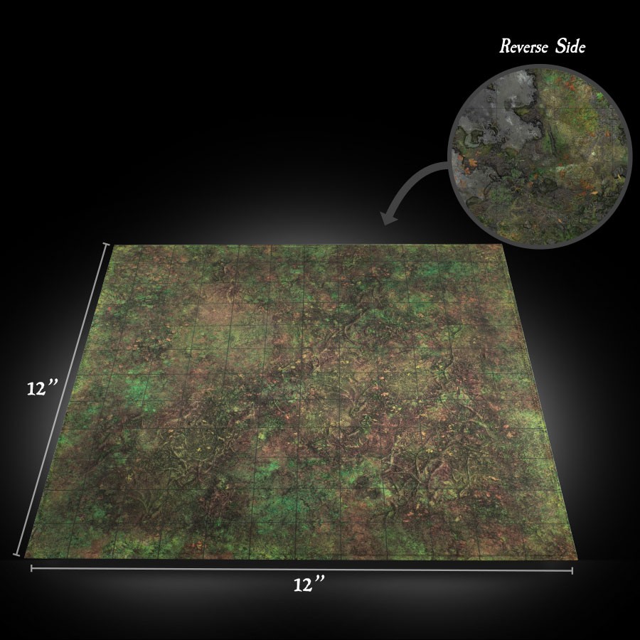 12x12 Forest Patchy Ground / Soggy Bog (w/grid)