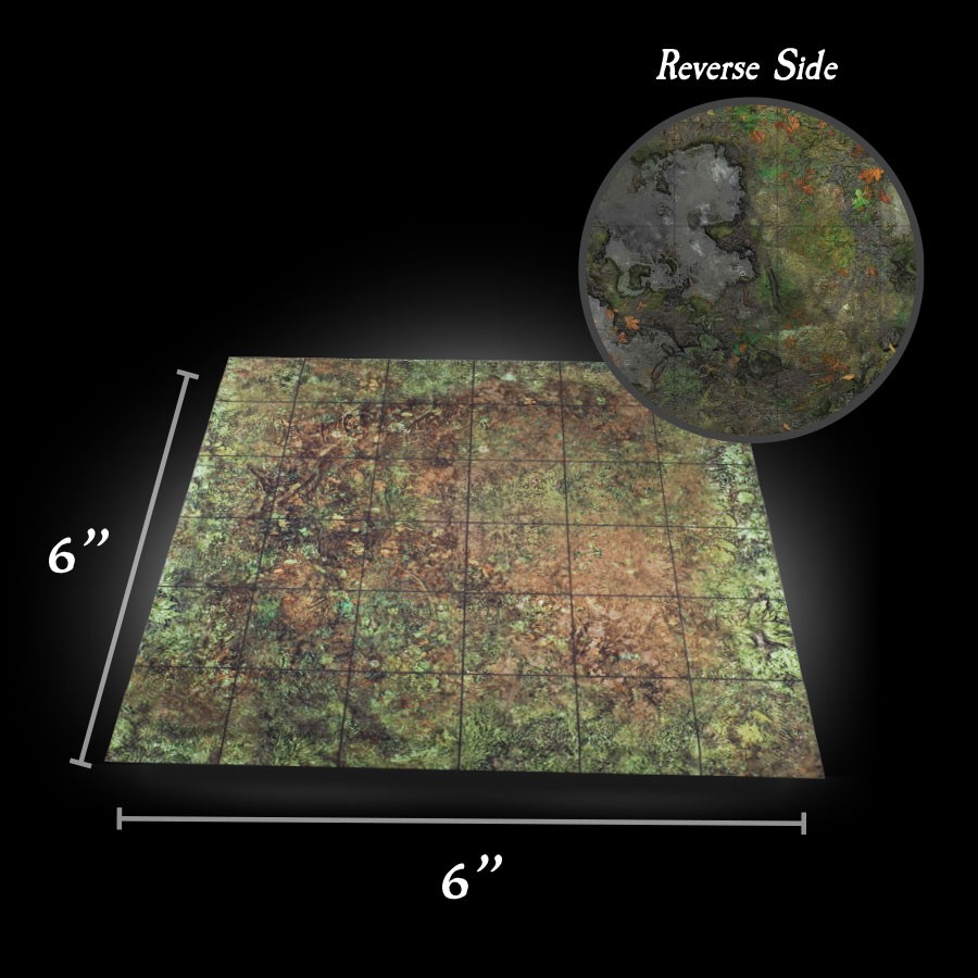 6x6 Forest Patchy Ground / Soggy Bog (w/grid)