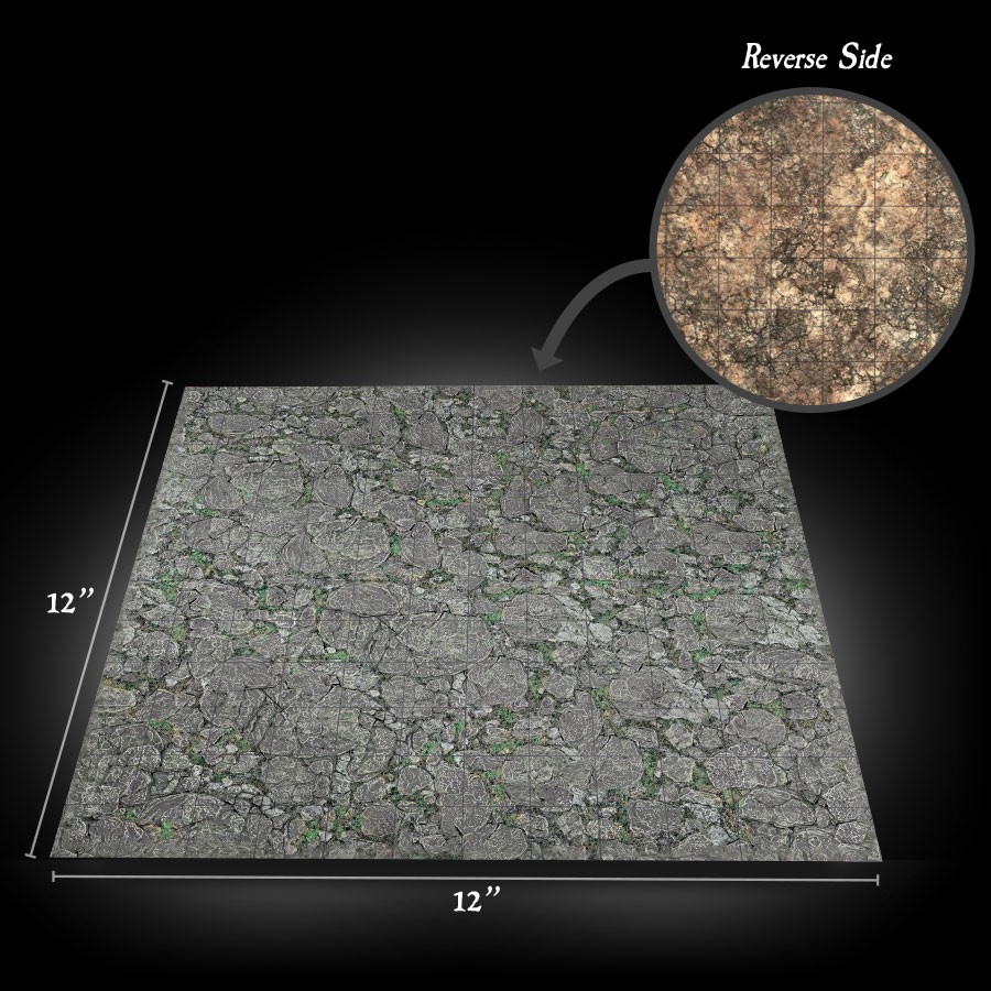 12x12 Mountain Ground / Packed Earth (w/grid)