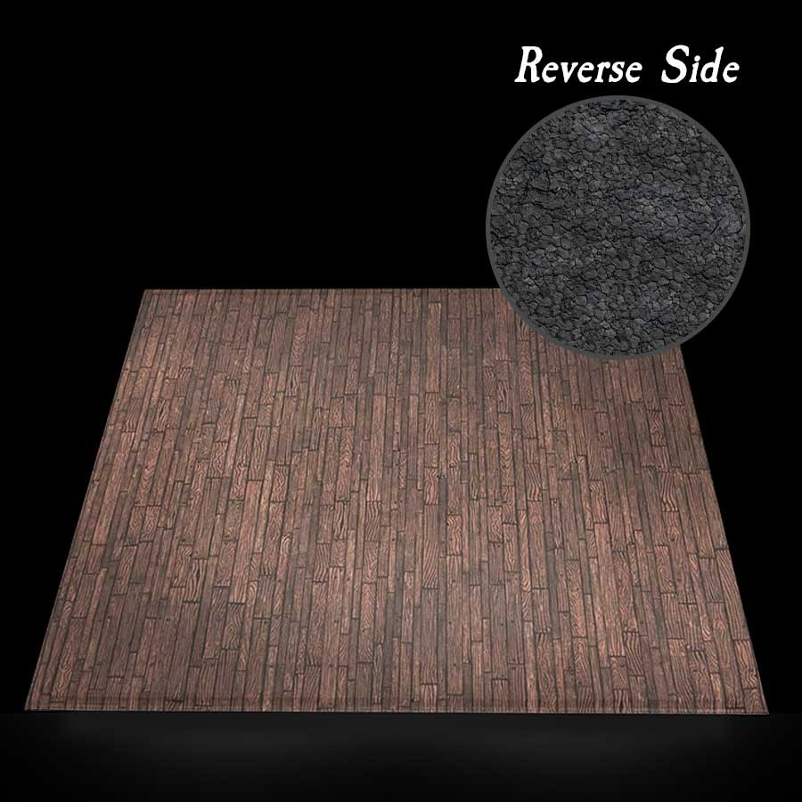 12x12 Rustic Wood Floor / Neutral Stone