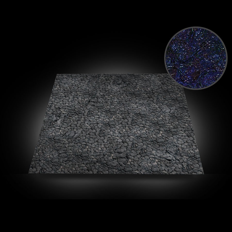 Terrain Tray Single 12" x 12": Neutral Stone/Necrotic Sludge