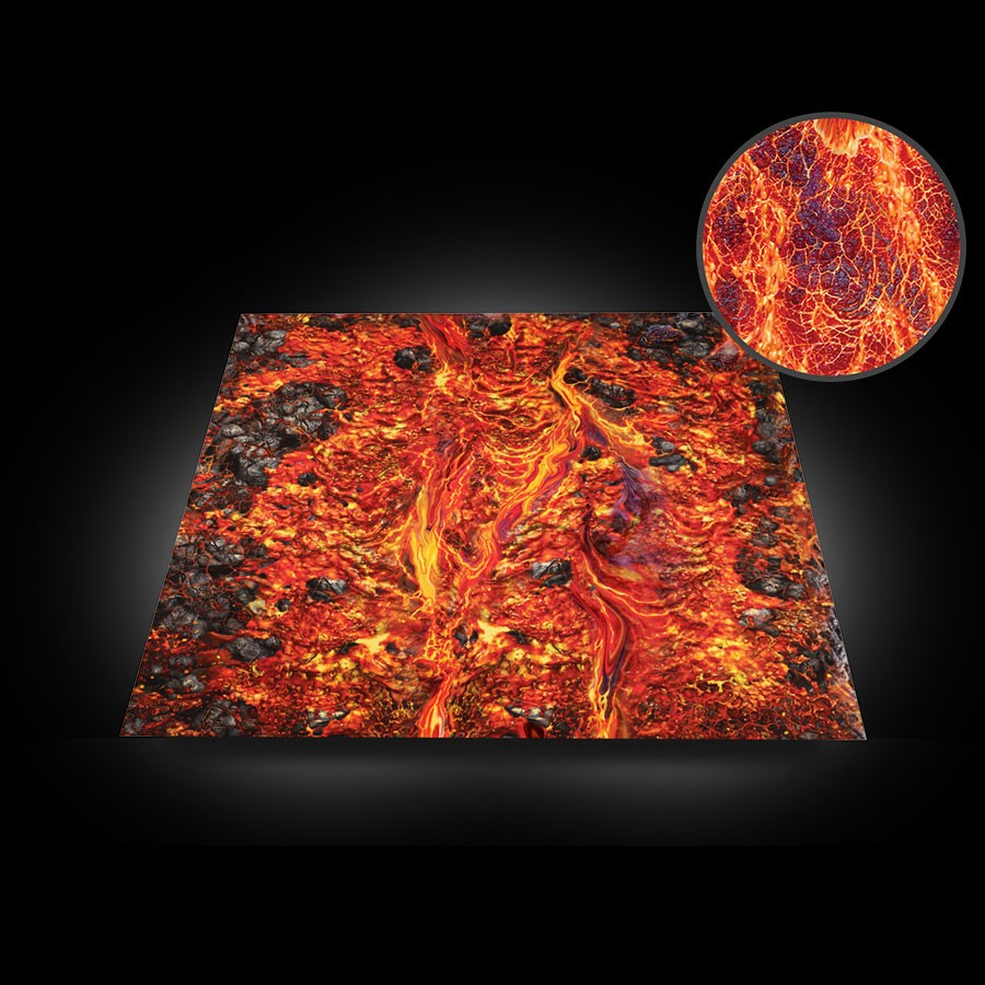 Terrain Tray Single 12" x 12": Magma River Straight/Magma Pool