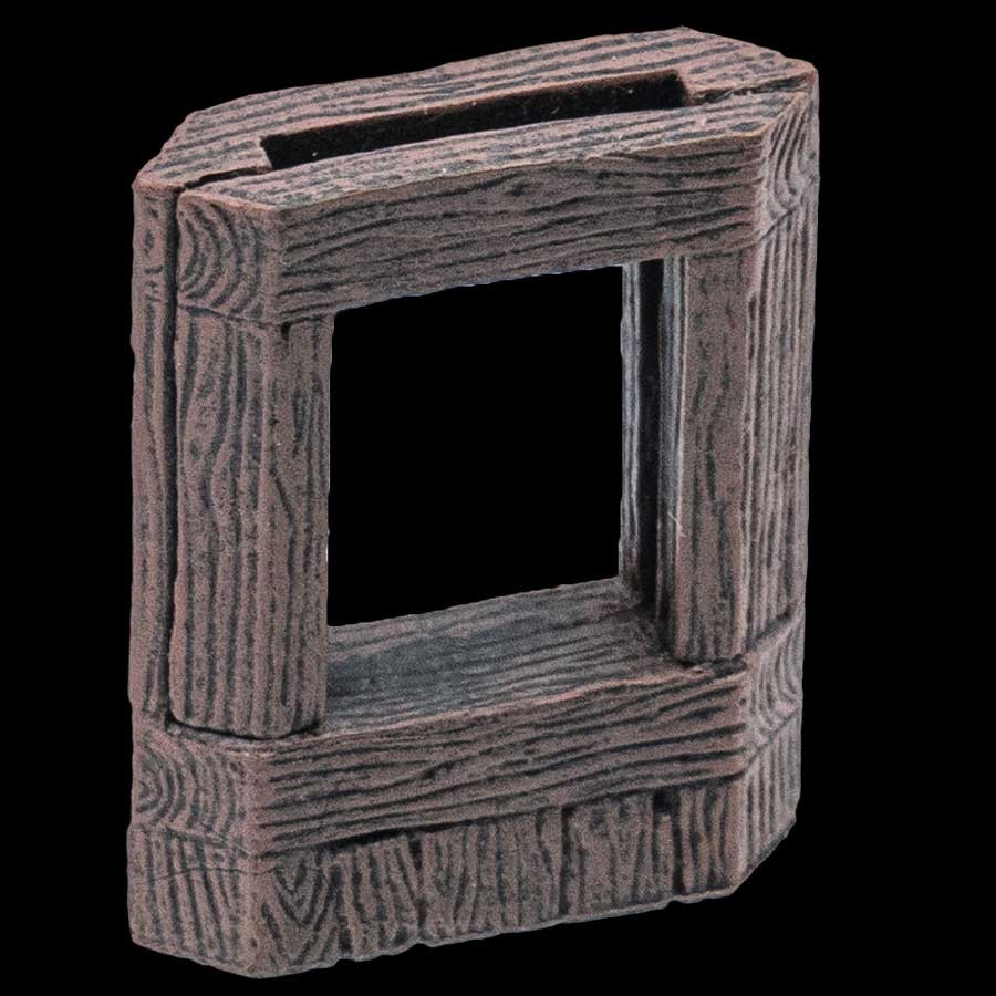 Narrow Rustic Wood Window Wall