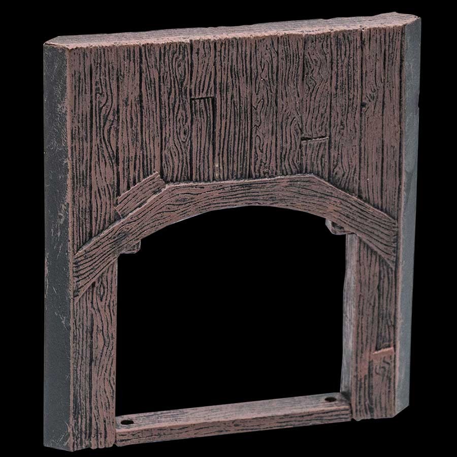 Double High Rustic Wood Double Door Wall