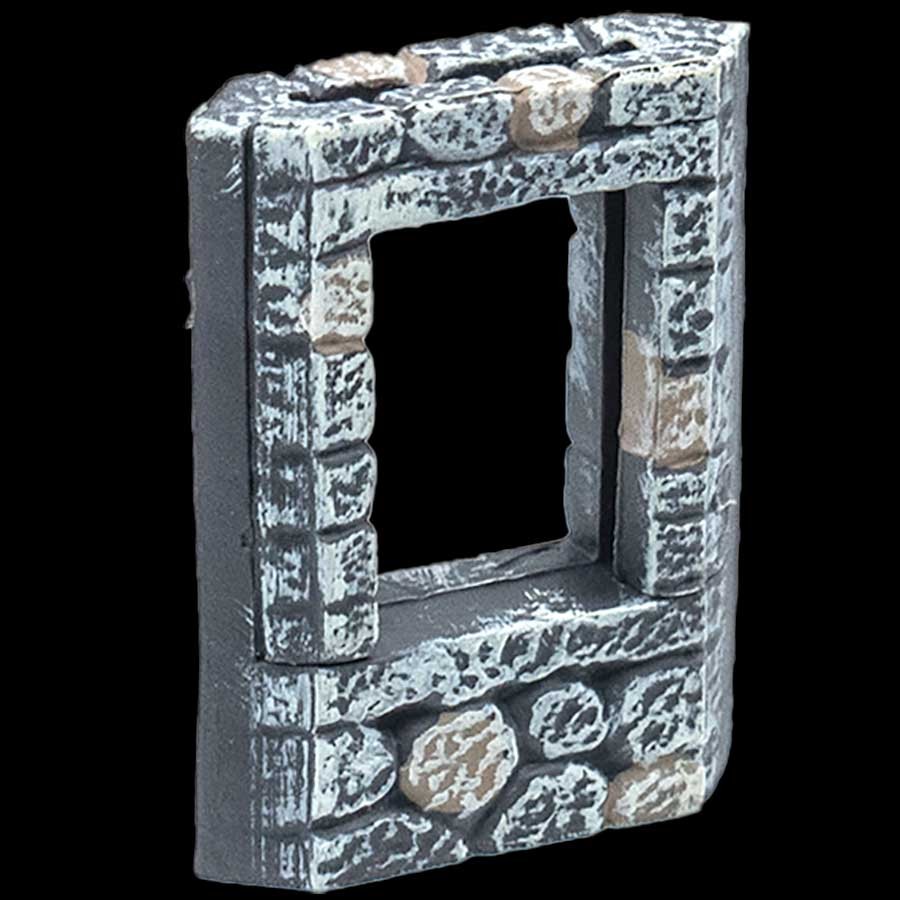 Narrow Fieldstone Window Wall