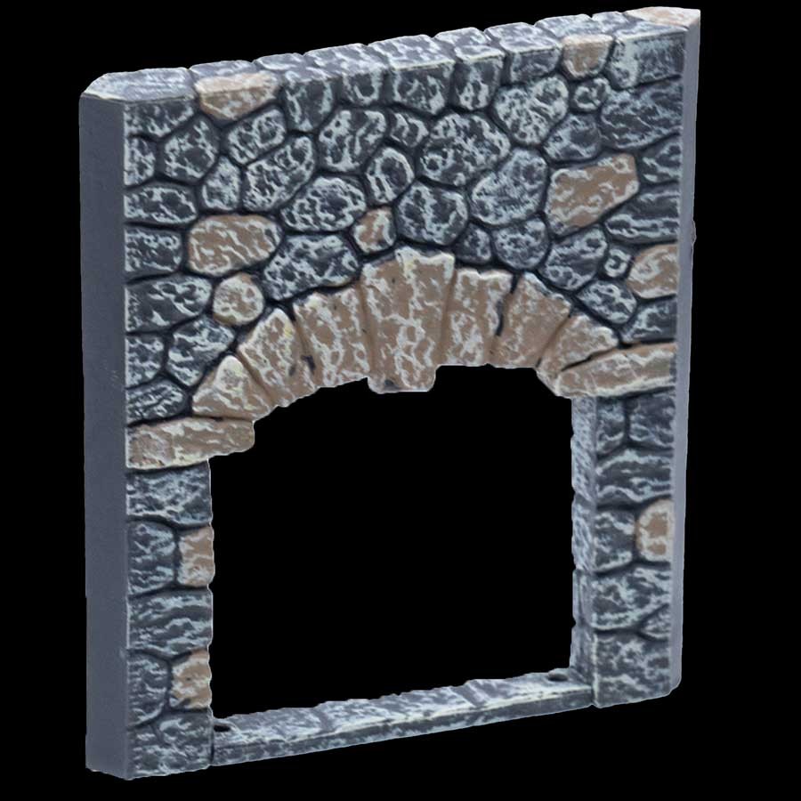 Double High Fieldstone Double Door Wall